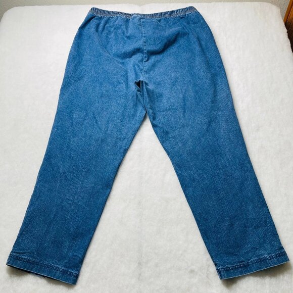 Croft & Barrow Womens Denim Blue High Rise Stretch Pull On Straight Jeans Sz 3X - Picture 2 of 9